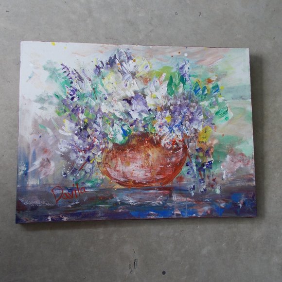 New, Original "Ambrosia Floral" Painting, 18"x24" - Picture 2 of 2